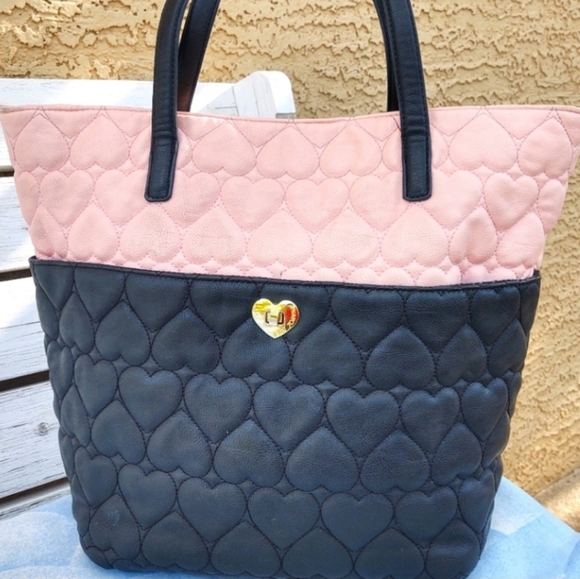 Betsey Johnson Handbags - Betsey Johnson Be Mine Quilted Heart Shoulder Tote